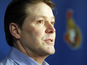 In this Jan. 13, 2014 file photo, Ottawa Senators assistant general manager Randy Lee speaks to the press at the Canadian Tire Centre.