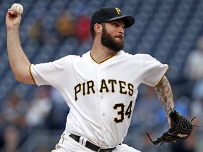 Pittsburgh Pirates starting pitcher Trevor Williams delivers in the first inning of the team's baseball game against the Los Angeles Dodgers in Pittsburgh, Wednesday, June 6, 2018.