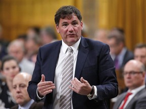 Minister of Fisheries, Oceans and the Canadian Coast Guard Dominic LeBlanc rises in the House of Commons during Question Period in Ottawa on Monday, June 11, 2018.