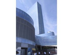 This Monday, June 18, 2018, photo, shows the exterior of the soon-to-open Ocean Resort Casino in Atlantic City, N.J. On Wednesday, June 20, 2018, the casino will go before the New Jersey Casino Control Commission seeking a casino license just eight days before it is due to open on June 28.