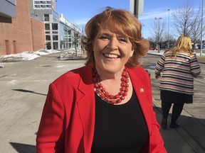 In this March 17, 2018, file photo, Democratic U.S. Sen. Heidi Heitkamp arrives for the state Democratic party convention in Grand Forks, N.D.