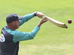 Pakistan head coach Mickey Arthur during a nets session at Headingley, Leeds, England, Thursday May 31, 2018 one day before the start of the second cricket test match against England.