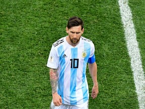 Argentina forward Lionel Messi walks off the field after a 3-0 loss to Croatia at the World Cup on June 21.