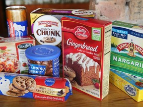 Food items which contain trans fat are shown on November 7, 2013 in Chicago, Illinois. The U.S. Food and Drug Administration today proposed a rule change that would eliminate trans fat from all processed foods.