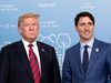 Donald Trump with Justin Trudeau at the  G7 leaders summit in La Malbaie, Quebec, on Friday, June 8.