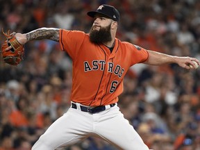 Houston Astros starting pitcher Dallas Keuchel delivers during the second inning of a baseball game against the Kansas City Royals, Friday, June 22, 2018, in Houston.