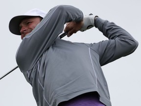 Matt Parziale plays his shot from the 12th tee during the second round of the U.S. Open Golf Championship, Friday, June 15, 2018, in Southampton, N.Y.