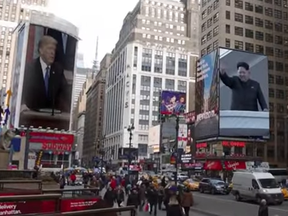 A scene from a video the U.S. government made to show Kim Jong Un during his summit with President Donald Trump.