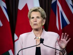At a morning event in Toronto on Monday, Kathleen Wynne stressed voters are and should be concerned with the possibility of either of her opponents seizing a majority, and declined to say whether one option would more alarming than the other.'
