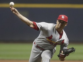 St. Louis Cardinals starting pitcher Jack Flaherty throws during the seventh inning of a baseball game against the Milwaukee Brewers Friday, June 22, 2018, in Milwaukee.