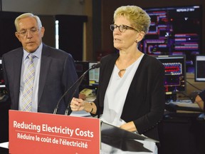 Kathleen Wynne spoke about the provincial government's proposed electricity tax rebate during a tour of Hydro Ottawa's control room on Aug. 16.