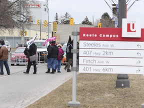 York University strike and picket lines are seen on Thursday March 8, 2018.