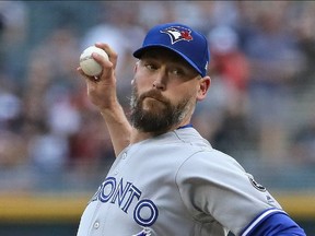 John Axford made his first major-league start for the Blue Jays in Chicago on July 28, 2018.