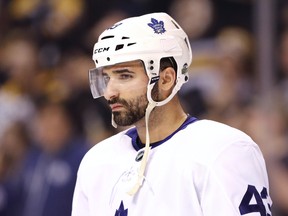 In this April 25 file photo, Toronto Maple Leafs centre Nazem Kadri is shown in Game 7 of his team's first-round playoff series against the Boston Bruins.