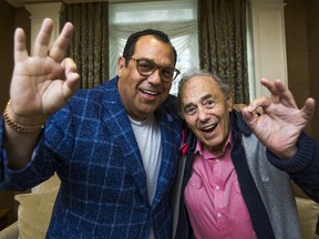 Former Toronto Mayor Mel Lastman and his son Blayne Lastman, pose for a photo in Toronto, Ont.on Tuesday November 14, 2017.