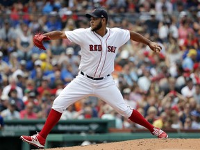 Boston Red Sox starting pitcher Eduardo Rodriguez delivers against the Toronto Blue Jays during the fourth inning of a baseball game Saturday, July 14, 2018, in Boston.