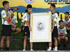 Rescued Thai soccer players pay tribute Wednesday in Chiang Rai to volunteer and former Navy SEAL diver Saman Kunan, who died during the operation to rescue the young footballers and their coach.