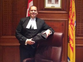 New Brunswick Speaker Chris Collins is shown in a photo posted to Facebook. The province’s Legislature Administration Committee voted along party lines Friday to sanction Speaker Chris Collins, after concluding based on a third-party investigation that harassment allegations were founded in part.
