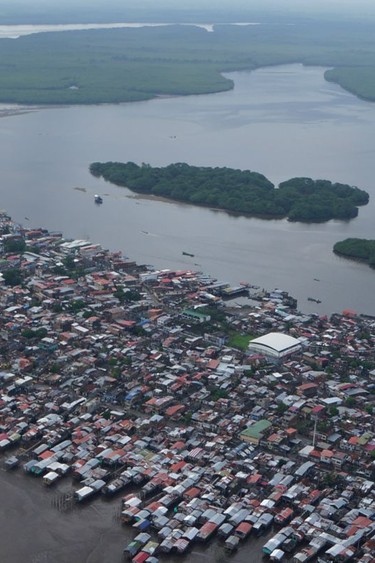 The city of Tumaco, seen from a Colombian army helicopter.