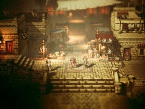 A screenshot from the new Nintendo Switch game "Octopath Traveler" is shown in this handout image.