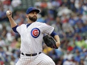 Chicago Cubs starting pitcher Tyler Chatwood delivers during the first inning of a baseball game against the Chicago Cubs Saturday, July 21, 2018, in Chicago.