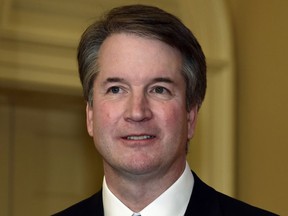 Supreme Court nominee Brett Kavanaugh, is shown during a visit to the office of Senate Majority Leader Mitch McConnell of Ky., on Capitol Hill in Washington, Tuesday, July 10, 2018. Kavanaugh is on Capitol Hill to meet with Republican leaders as the battle begins over his nomination to the Supreme Court.