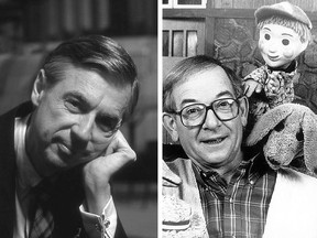 The great Mr. Rogers and Mr. Dressup.