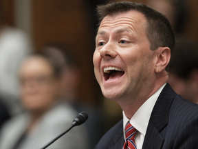 A defiant Deputy Assistant FBI Director Peter Strzok testifies before a joint committee hearing of the House Judiciary and Oversight and Government Reform committees on July 12, 2018 in Washington, DC.