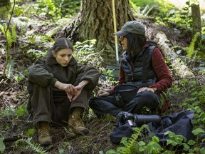 Thomasin Harcourt McKenzie, left, and director Debra Granik on the set of "Leave No Trace," in theatres on Friday.