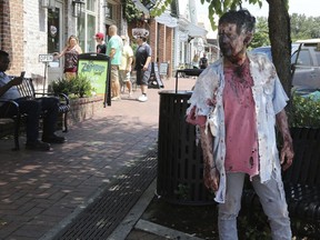 In this June 12, 2018 photo, zombie Terrie Hamrick poses for a photo in Haralson, Ga. Hamrick's dream of being a "walker" for "The Walking Dead" came true two seasons ago when she was cast as an extra by AMC, the company that produces the critically acclaimed television series. The show, based on graphic novels, features a group of people fighting to survive a zombie apocalypse.