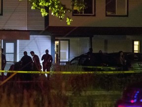 Boise police investigate at a crime scene near the corner of State and Wyle Streets in Boise just before 11:00 p.m. Saturday, June 30, 2018. During a news conference Police Chief Bill Bones reported that nine stabbing victims of diverse ages were reported at the scene.
