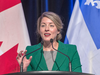 Then-Heritage Minister MÃ©lanie Joly holds a news conference in Montreal on June 26, 2018. Joly is now tMinister of Tourism, Official Languages and la Francophonie.