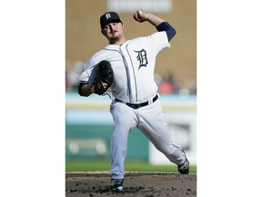 Detroit Tigers' Blaine Hardy pitches to a Cleveland Indians batter during the second inning of a baseball game Saturday, July 28, 2018, in Detroit.