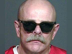 This undated prison inmate photo shows Aryan Brotherhood gang leader Barry "The Baron" Mills. Mills, the murderous leader of the Aryan Brotherhood prison gang died July 8, 2018, in federal lockup in Florence, Colo., where he spent much of his life, according to a report by The Mercury News in San Jose, Calif.
