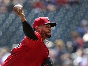 Minnesota Twins pitcher Fernando Romero throws against the Tampa Bay Rays in the first inning during a baseball game Sunday, July 15, 2018, in Minneapolis.