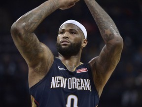 In this Jan. 10 file photo, New Orleans Pelicans centre DeMarcus Cousins  shoots a free throw against the Memphis Grizzlies.