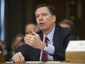 FILE - In this Jan. 10, 2017 file photo, then-FBI Director James Comey testifies on Capitol Hill in Washington.  Lawyers for President Donald Trump unleashed a blistering attack on Comey in a confidential memo last year addressed to special counsel Robert Mueller, casting him as "Machiavellian," dishonest, self-serving and "unbounded by law and regulation." The June 27, 2017 letter, obtained by The Associated Press, underscores the Trump legal team's intense effort over the last year to undermine the credibility of a law enforcement leader it sees as a critical witness against the president.