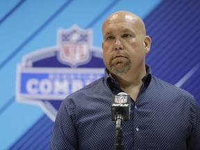FILE - In this Wednesday, Feb. 28, 2018 file photo, Arizona Cardinals general manager Steve Keim speaks during a press conference at the NFL football scouting combine in Indianapolis. Arizona Cardinals general manager Steve Keim has pleaded guilty to extreme DUI after a Fourth of July arrest in a Phoenix suburb, Tuesday, July 17, 2018.