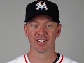 FILE - This is a 2018 file photo showing Brad Ziegler of the Miami Marlins baseball team. Right-handed reliever Brad Ziegler has been traded to the Arizona Diamondbacks, who bolstered their bullpen for the pennant race and gave up Double-A reliever Tommy Eveld to the Florida Marlins, Tuesday, July 31, 2018.