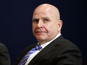FILE - This Jan. 25, 2018 file photo shows then National Security Adviser H.R. McMaster during a meeting at the World Economic Forum in Davos, Switzerland. HarperCollins Publishers said, Wednesday, July 11, that McMaster's upcoming book, "Battlegrounds," is scheduled for release in 2020. The book will cover his 34-year military career and his year as national security adviser under President Donald Trump.