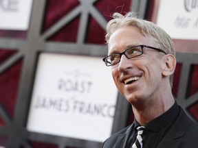 FILE - In this Aug. 25, 2013, file photo, actor and comedian Andy Dick arrives at the Comedy Central Roast of James Franco at The Culver Studios in Culver City, Calif. Dick has been charged with groping a woman on a Los Angeles street earlier this year. City Attorney's spokesman Frank Mateljan, said Monday, July 2, 2018, misdemeanor sexual battery and battery charges were filed Wednesday.