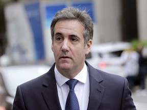 FILE - In a Wednesday, May 30, 2018, file photo, Michael Cohen arrives to court in New York. President Donald Trump was recorded by Cohen, his longtime personal lawyer, discussing a potential payment for a former Playboy model's account of having an affair with him, and at one point can be heard saying "pay with cash."