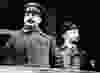 From left to right, former Russian leader Josef Stalin and Soviet politician Nikolai Bukharin are seen Nov. 21, 1930.