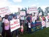 A demonstration in Markham against illegal border crossings on July 28, 2018.