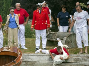 Princess Anne The Princess Royal, left, views the annual census to count the swan population on the River Thames, called Swan Upping, Tuesday July 17, 2018. The traditional ritual of Swan Upping dates back to around the 12th century when all unmarked mute swans in open water in Britain were claimed to be owned by the Crown.