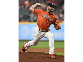Houston Astros starting pitcher Lance McCullers Jr. delivers during the first inning of the team's baseball game against the Chicago White Sox, Friday, July 6, 2018, in Houston.
