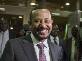 FILE - In this Wednesday, June 20, 2018, file photo, Ethiopia's Prime Minister Abiy Ahmed, in Addis Ababa, Ethiopia.  Fitsum Arega the chief of staff for Prime Minister Ahmed, announced on Twitter, Sunday July 22, 2018, that Ahmed says the country has "no option" but to pursue multi-party democracy in the latest shakeup in a country ruled for decades by a single coalition.