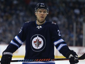 Winnipeg Jets centre Paul Stastny lines up for a face-off against the Dallas Stars in Winnipeg on Sun., March 18, 2018. Kevin King/Winnipeg Sun/Postmedia Network