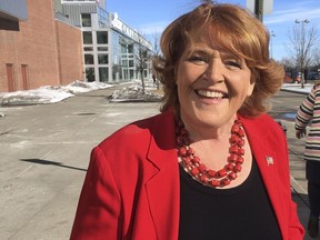 FILE - In this March 17, 2018, file photo, Democratic U.S. Sen. Heidi Heitkamp arrives for the state Democratic party convention in Grand Forks, N.D. In high-stakes North Dakota Senate race, Heitkamp's woman-next-door appeal makes her difficult to attack, but the politics of the Supreme Court make her a more attractive target.