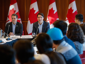 Prime Minister Justin Trudeau attends a meeting of the Prime Minister's Youth Council in Calgary on Jan. 25, 2017.
